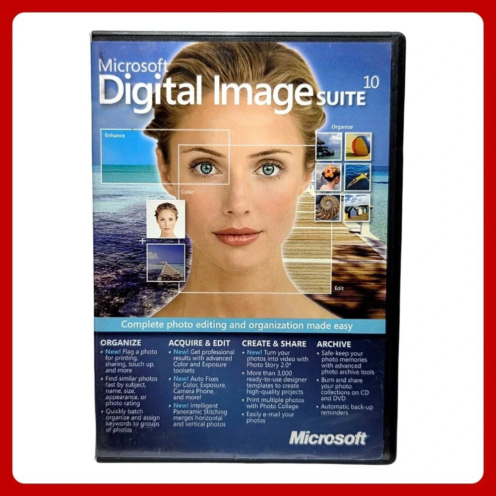 Microsoft Digital Image Suite 10 Computer Software Disc‎ Graphics Photo App EUC